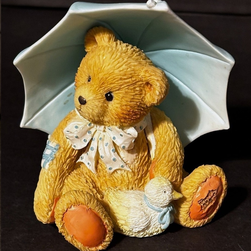 Cherished Teddies ALAN (Teddie of the Month: April) Blue Umbrella